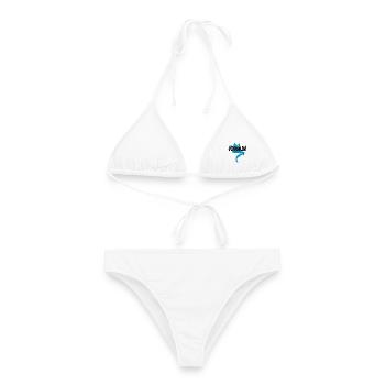 Respektiert Relief – drückt dein Herz aus – respektiert - Frauen Bikini - Weiß - Vorne - AI Model Female 172 dark (172cm)