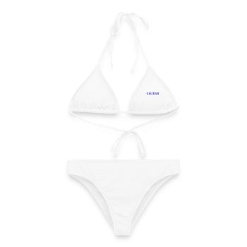 SCHWEIZ. LAND. GENF. SCHWEIZ. HUMOR. LAND - Frauen Bikini - Weiß - Vorne - AI Model Female 172 dark (172cm)
