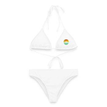 Bergsee Sonnenuntergang Panorama - Frauen Bikini - Weiß - Vorne - AI Model Female 172 dark (172cm)