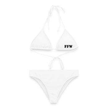 FFW Schrift Armee-Style - Frauen Bikini - Weiß - Vorne - AI Model Female 172 dark (172cm)