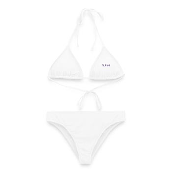 SCHWEIZ. LAND. GENF. HUMOR. LAND. FLAGGE - Frauen Bikini - Weiß - Vorne - AI Model Female 172 dark (172cm)