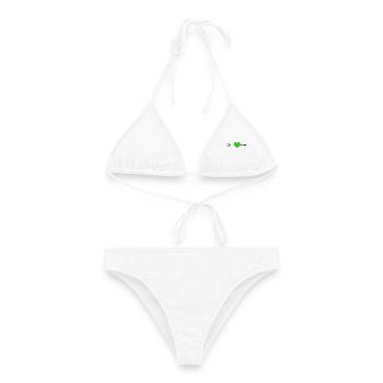 grünes Herz mit Pfeil Herzen grün Paare - Frauen Bikini - Weiß - Vorne - AI Model Female 172 dark (172cm)