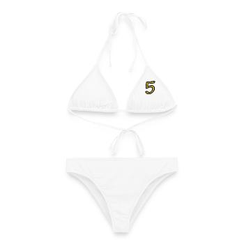 5. 5 JAHRE. 5-JÄHRIGES JUBILÄUM. 5-JÄHRIGES JUBILÄUM. 5. - Frauen Bikini - Weiß - Vorne - AI Model Female 172 dark (172cm)