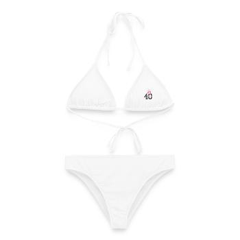 40 Krone - 40. Geburtstag - Frauen Bikini - Weiß - Vorne - AI Model Female 172 dark (172cm)