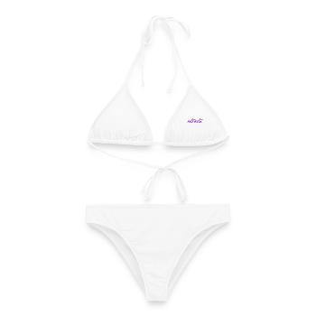 RUHESTAND. KOLLEGE. RUHESTAND. PENSIONIERT. RUHESTAND. - Frauen Bikini - Weiß - Vorne - AI Model Female 172 dark (172cm)