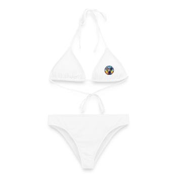 Deutsche Dogge Hunderasse Aquarellglas - Frauen Bikini - Weiß - Vorne - AI Model Female 172 dark (172cm)