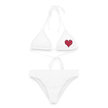 Heartbroken <3 - Bikini femme - blanc - Devant - AI Model Female 172 dark (172cm)