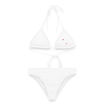 Herz Rahmen Ornament Linie Dekoration - Frauen Bikini - Weiß - Vorne - AI Model Female 172 dark (172cm)