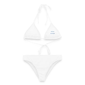 RUHESTAND. RUHESTAND. PENSIONIERT. RUHESTAND - Frauen Bikini - Weiß - Vorne - AI Model Female 172 dark (172cm)