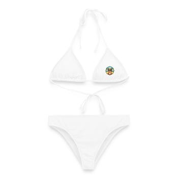Ginger Longhair Cat Breed Cartoon Sunglasses Beach - Women's Bikini - white - Front - AI Model Female 172 dark (172cm)
