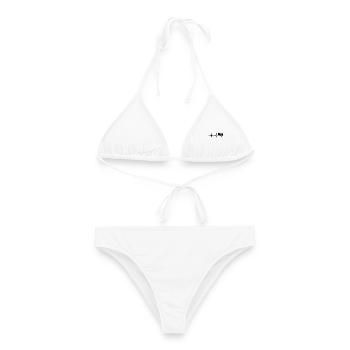 Schauspiel Masken Theater Herzklopfen - Frauen Bikini - Weiß - Vorne - AI Model Female 172 dark (172cm)