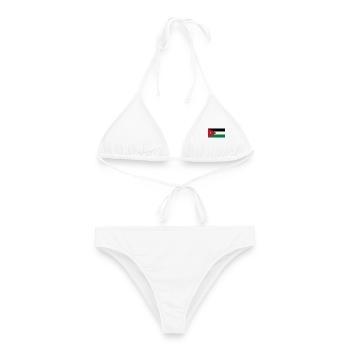 Jordanien - Frauen Bikini - Weiß - Vorne - AI Model Female 172 dark (172cm)