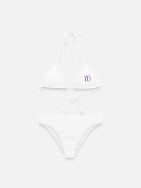 70. 70 ANS. 70e ANNIVERSAIRE. ANNIVERSAIRE 70 ANS. - Bikini femme - blanc