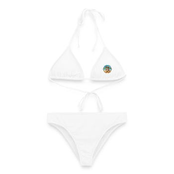 Liger Hybrid Lion Tiger Cat Breed Cartoon Beach - Women's Bikini - white - Front - AI Model Female 172 dark (172cm)