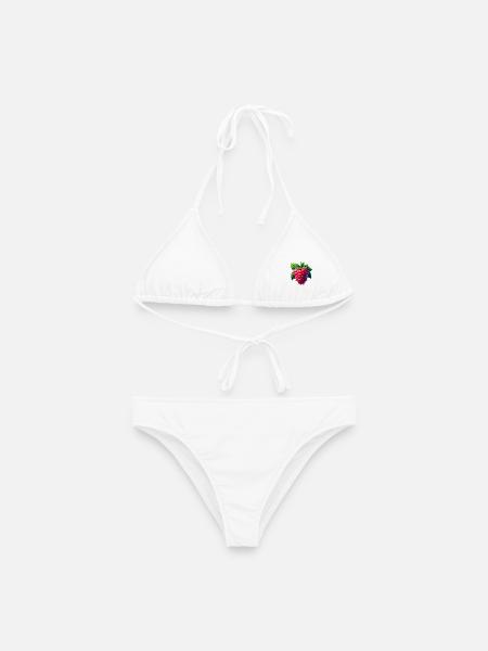 Framboise feuillu coulante - Bikini femme - blanc