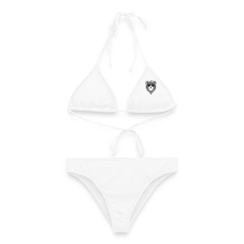Hubärt der Bär - Cooler Bär mit Sonnenbrille - Frauen Bikini - Weiß - Vorne - AI Model Female 172 dark (172cm)