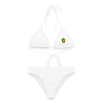Funny Turtle Summer Beach Sunglasses Hawaiian - Women's Bikini - white - Front - AI Model Female 172 dark (172cm)