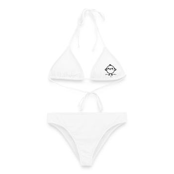 poussin effronté - Bikini femme - blanc - Devant - AI Model Female 172 dark (172cm)