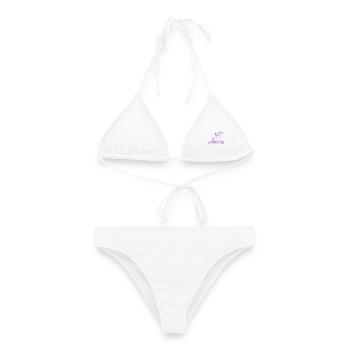 doeslief butterflies fly in the purple light - Women's Bikini - white - Front - AI Model Female 172 dark (172cm)