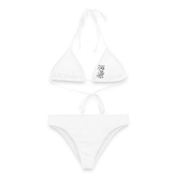 Renard occupé - Bikini femme - blanc - Devant - AI Model Female 172 dark (172cm)