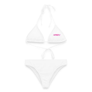 Number 2 - zwei - zweiter - zweite - 2 - Nummer 2 - Frauen Bikini - Weiß - Vorne - AI Model Female 172 dark (172cm)