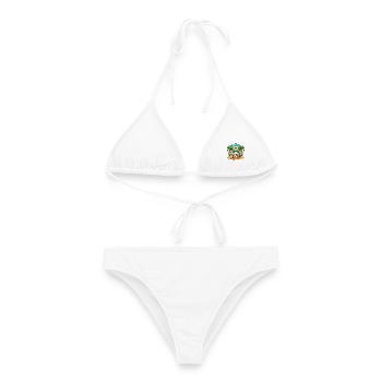 Faultier Lustige Cartoon Sommer Strand Sonnenbrille - Frauen Bikini - Weiß - Vorne - AI Model Female 172 dark (172cm)