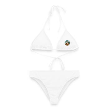 Lion Funny Cartoon Summer Beach Sunglasses Sticker - Women's Bikini - white - Front - AI Model Female 172 dark (172cm)