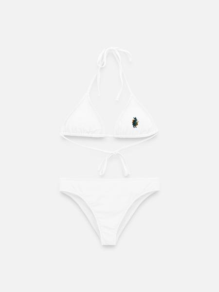 Lapin Bleu avec Saxophone - Bikini femme - blanc