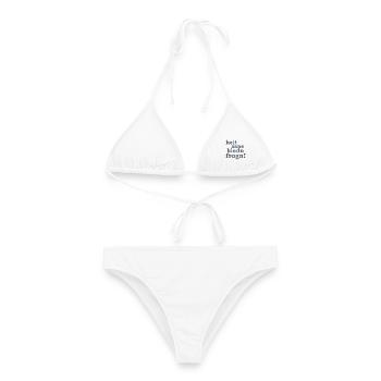 heit kane bledn frogn - heute keine blöden Fragen! - Frauen Bikini - Weiß - Vorne - AI Model Female 172 dark (172cm)