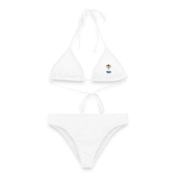 100. 100 JAHRE. 100-JÄHRIGES JUBILÄUM. GEBURTSTAG 100 - Frauen Bikini - Weiß - Vorne - AI Model Female 172 dark (172cm)