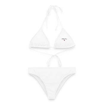 OMA. MUTTERTAG. ALLES GUTE ZUM GEBURTSTAG OMA. ICH LIEBE DICH - Frauen Bikini - Weiß - Vorne - AI Model Female 172 dark (172cm)