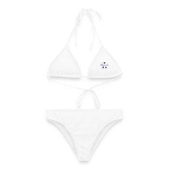 RUHESTAND. KOLLEGE. RUHESTAND. PENSIONIERT. RUHESTAND. - Frauen Bikini - Weiß - Vorne - AI Model Female 172 dark (172cm)