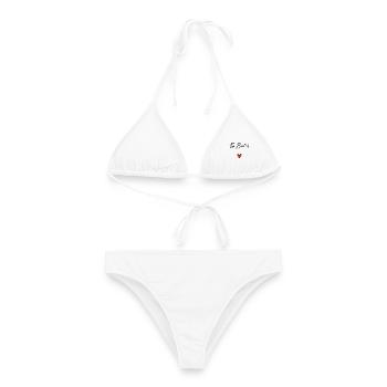 RUHESTAND. KOLLEGE. RUHESTAND. PENSIONIERT. RUHESTAND. - Frauen Bikini - Weiß - Vorne - AI Model Female 172 dark (172cm)