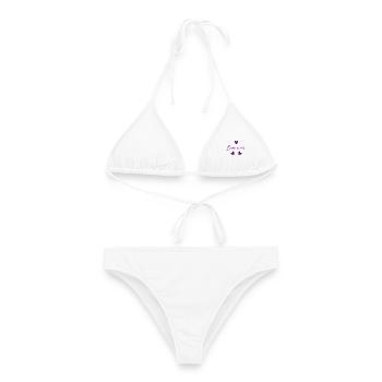 RETRAITE. RETRAITE. RETRAITEE. BONNE RETRAITE - Bikini femme - blanc - Devant - AI Model Female 172 dark (172cm)