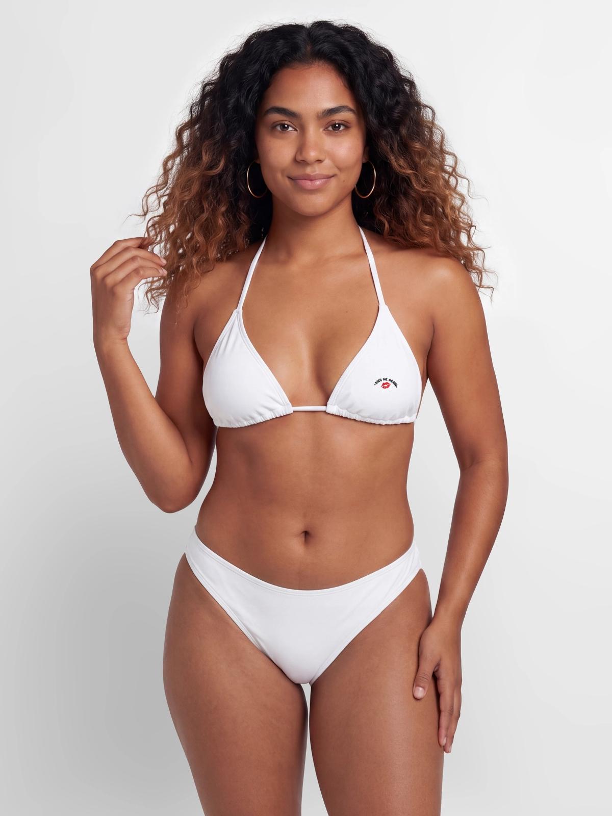 Kuss in Rot - Frauen Bikini - Weiß - Vorne - AI Model Female 172 dark (172cm)