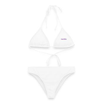 ALLES GUTE ZUM GEBURTSTAG. ALLES GUTE ZUM GEBURTSTAG. JAHRESTAG. - Frauen Bikini - Weiß - Vorne - AI Model Female 172 dark (172cm)