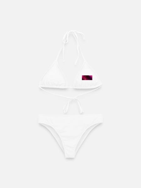 Pink Purple Nebula Wasserfarben - Frauen Bikini - Weiß