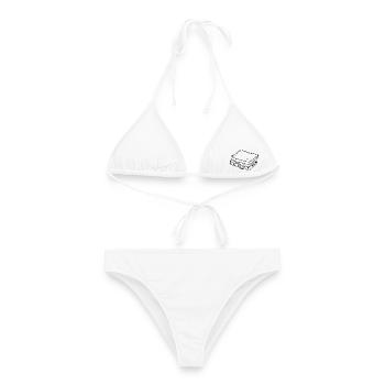 Käsetoast – Minimalistisches Foodie Design - Frauen Bikini - Weiß - Vorne - AI Model Female 172 dark (172cm)