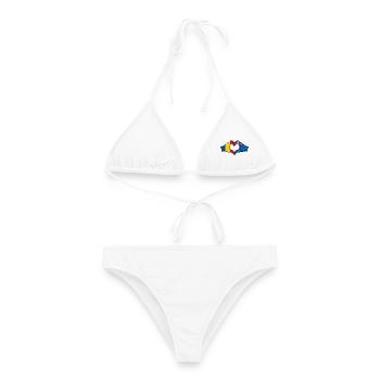 Rumänien Australien Flagge Herzform - Frauen Bikini - Weiß - Vorne - AI Model Female 172 dark (172cm)