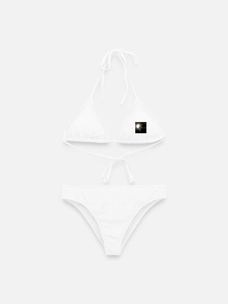 Mond und Sternenhimmel - Frauen Bikini - Weiß