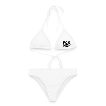 FCK NZ*innen - Frauen Bikini - Weiß - Vorne - AI Model Female 172 dark (172cm)
