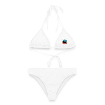 Cavalier King Charles Spaniel Hund Silhouette - Frauen Bikini - Weiß - Vorne - AI Model Female 172 dark (172cm)