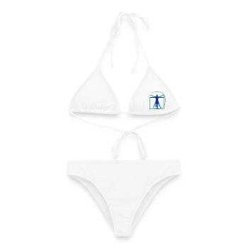 Mensch Leonardo da Vinci - Frauen Bikini - Weiß - Vorne - AI Model Female 172 dark (172cm)
