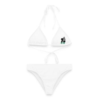 Tiere Pferd Hund Katze Kaninchen Hase Nager - Frauen Bikini - Weiß - Vorne - AI Model Female 172 dark (172cm)