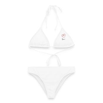 PAAR. ICH HABE GERADE GEHEIRATET. Junggesellinnenabschied. VALENTINSTAG. MARIES - Frauen Bikini - Weiß - Vorne - AI Model Female 172 dark (172cm)