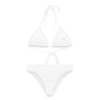 Business Elegance – Elegantes Gold-Emblem - Frauen Bikini - Weiß - Vorne - AI Model Female 172 dark (172cm)