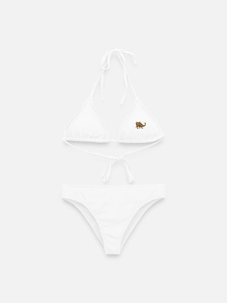 Goldfiligran Dino - Frauen Bikini - Weiß