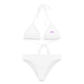 Antonia Neon Script - Frauen Bikini - Weiß - Vorne - AI Model Female 172 dark (172cm)
