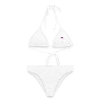 Herz Luftballon Geschenk Geburtstag  - Frauen Bikini - Weiß - Vorne - AI Model Female 172 dark (172cm)