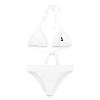 Florale Power – kräftig & kreativ - Frauen Bikini - Weiß - Vorne - AI Model Female 172 dark (172cm)